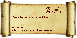 Radda Antonietta névjegykártya
